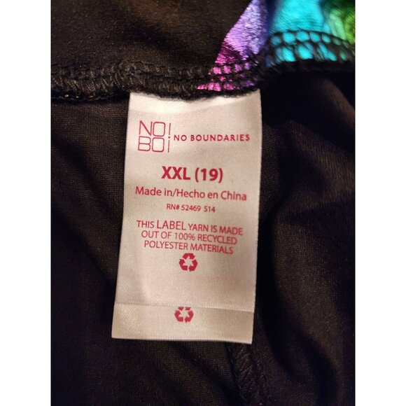 NEW Rainbow Foil Heart Print Black Leggings XXL (19) - Picture 5 of 7